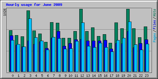 Hourly usage for June 2009
