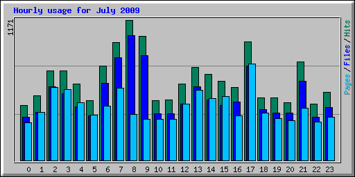 Hourly usage for July 2009