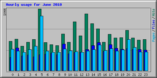 Hourly usage for June 2010