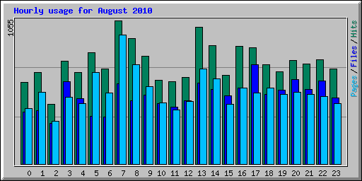 Hourly usage for August 2010