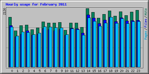Hourly usage for February 2011