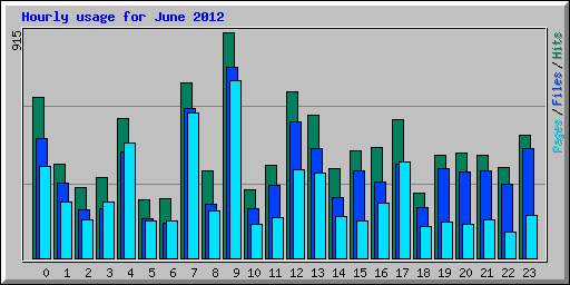 Hourly usage for June 2012