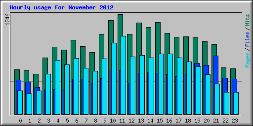Hourly usage for November 2012