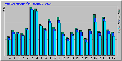 Hourly usage for August 2014