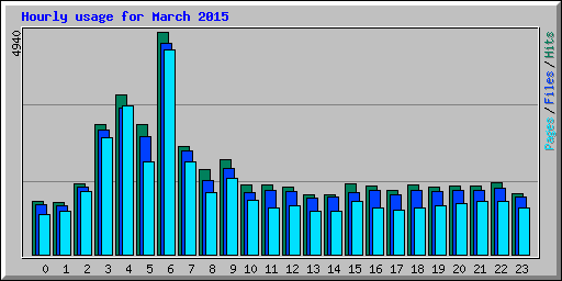 Hourly usage for March 2015