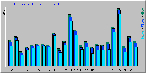 Hourly usage for August 2015