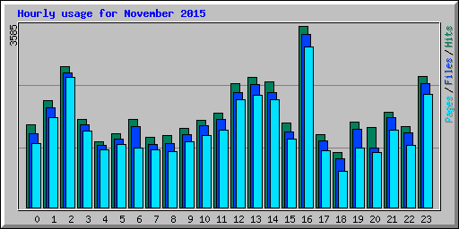 Hourly usage for November 2015