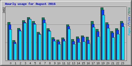 Hourly usage for August 2016