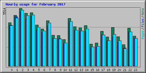 Hourly usage for February 2017