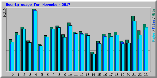 Hourly usage for November 2017