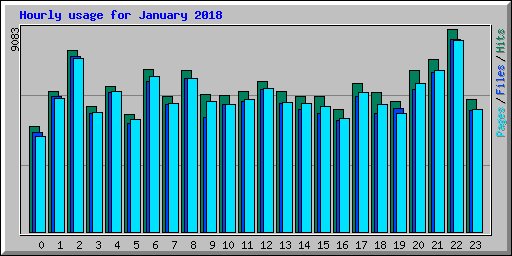 Hourly usage for January 2018