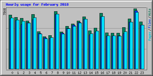 Hourly usage for February 2018